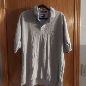 Tommy Hilfiger Men's Short Sleeve Polo Shirt Size XL Polo Gray Vintage Crest